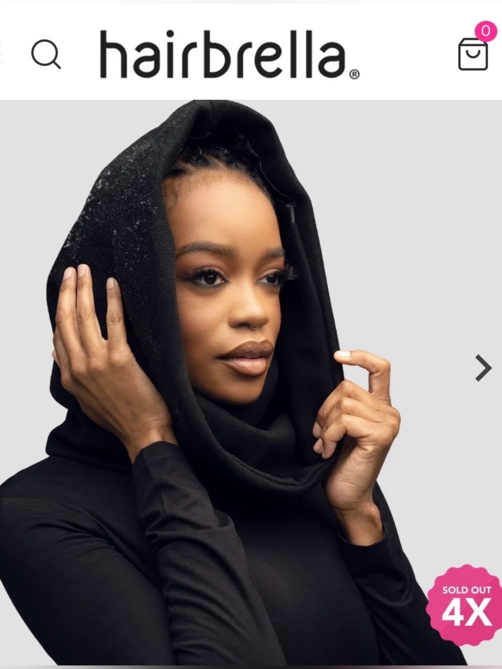 Hairbrella Satin Lined, Waterproof Infinity Rain Scarf, Women's Hooded Sweater